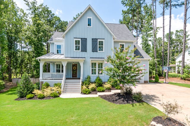 exterior blue house