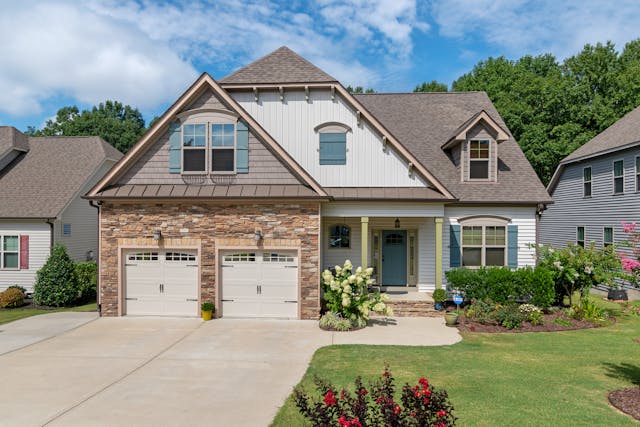 white and brick exterior house